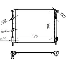 Oris Orıs MRN046023 - Radyatör Clıo Iı-Kng-Logan1.5 Dcı-1.6 16V-1.9 DTI-K4M Ac Mek 480×414.5X23