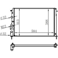 Oris Orıs MRN001023 - Radyatör Mgn I-Scenıc 1.4-1.6-1.8-2.0 16V Ac Mek Logan 1.5 Dci 586×415X23