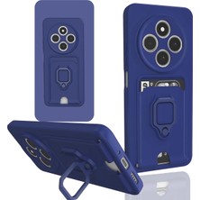 Xiaomi Redmi 14C Kılıf Zuma Kartvizitli Yüzüklü Silikon - Lacivert