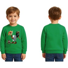 Sedirli Unisex Braınrot Baskılı Çocuk Swaetshirt 3 Iplik Şardonlu