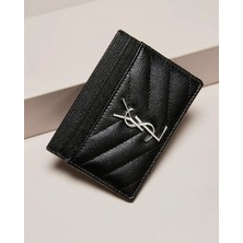 Saint Gümüş Tokalı Deri Kartlık