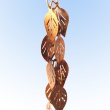 Chains 10006 Saf Bakır Basamaklı Yapraklar Yağmur Zinciri, 8-1/2 Metre Uzunluğunda Oluk Için Yedek Iniş Ağzı, 8,5 Ft