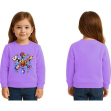 Sedirli Unisex Brawl Stars Baskılı Çocuk Swaetshirt 3 Iplik Şardonlu