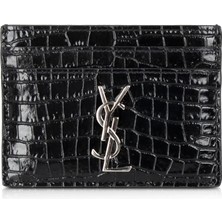 Saint Yılan Derisi Gümüş Tokalı Deri Kartlık