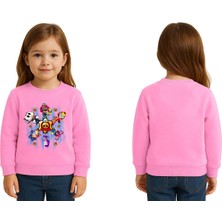 Sedirli Unisex Brawl Stars Baskılı Çocuk Swaetshirt 3 Iplik Şardonlu