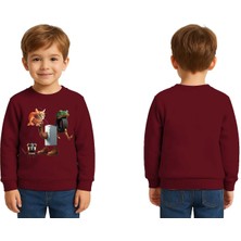 Sedirli Unisex Braınrot Baskılı Çocuk Swaetshirt 3 Iplik Şardonlu