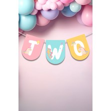 Niksy Design Two Unicorn Temalı Banner Parti Süsü