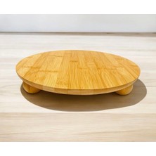 Zeynepin Dükkanı Bambu Sunum Servis Standı  Tepsi 25 cm