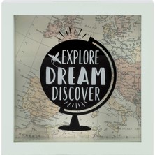 Prinz Explore Money Savings Yetişkinler Için Kumbara, Çocuklar Için Tasarruf Kutusu Değiştirme Kavanozu, 15,8 cm x 15,5 cm Ahşap Gölge Kutusu, Açık Yeşil