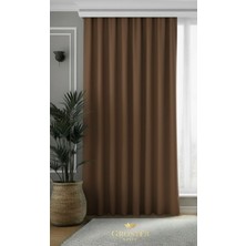 Groster Spor Kahverengi Blackout, Işık Güneş Geçirmez Karartma Perde Güneşlik, Fon Perde Pilesiz  [enxboy]