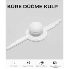 İmt Aksesuar Küre Düğme Mobilya Kulpu Beyaz Dolap Kapağı Çekmece Genç ve Çocuk Odası Kulpu