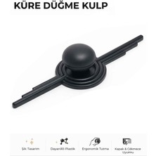 İmt Aksesuar Küre Düğme Mobilya Kulpu Siyah Dolap Kapağı Çekmece Genç ve Çocuk Odası Kulpu