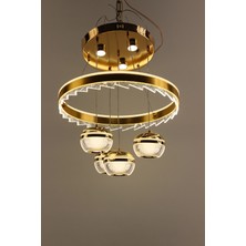 GN Gen Aydınlatma Testereli Çemberli Seri Simli Akrilik 3 Renk LED 4lü Kapsül Sarkıt Avize