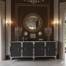 Yumedi Design KA1801AS - Kerem Konsol, Tv Sehpası, Çok Amaçlı Dolap ve Kahve Köşesi 180CM Antrasit-Silver