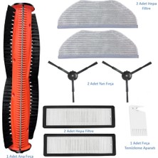 Srfn Ticaret Xıaomı S10T (STFCR01SZ) Uyumlu Fırça/filtre/mop Seti (Siyah) - 8 Parça