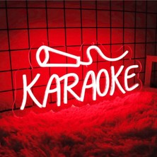 Neon Tabela Karaoke Yazılı Neon LED Işıklı Tablo 50 x 25 cm
