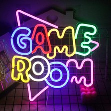 Neon Duvar Yazısı "Game Room" Neon Tabela 60CM