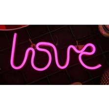 Neon Love Yazısı 34X13 cm