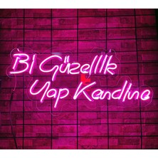 Bi Güzellik Yap Kendine Neon LED Dekoratif Duvar Aydınlatması 60 x 30 cm