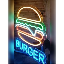 Hamburger Neon Tabela Fast Food LED Aydınlatma 60*40CM