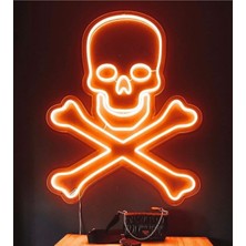 Kuru Kafa Tehlike Danger Neon LED Aydınlatma Gece Lambası Parti Süsü Işıklı Duvar Dekor 50 cm