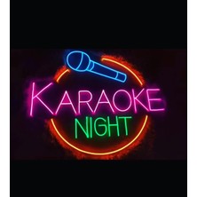 Cafe Karaoke Night Neon LED Tabela 70 x 40 cm