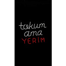 Tokum Ama Yerim 40 x 40 cm Dekoratif Tabela Neon LED Beyaz - Kırmızı