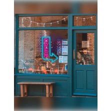 Open Neon Tabela Neon LED Open Açık Yazısı Cafe Bar Dükkan Cake Shop 40 x 20 cm