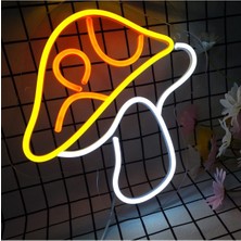 Mantar Neon Tabela Neon LED Işıklı Tablo 40 x 30 cm