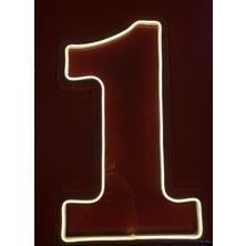 1 Rakamı Neon Tabela Çocuk Bebek Doğum Günü Organizasyon - Günışığı 60X40CM