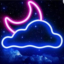 Bulut Ay Dekoratif LED Neon Tabela Gün IŞIĞI-60X60CM