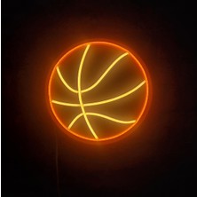 Basketbol Topu Neon LED Duvar Aydınlatması - 28X28 cm