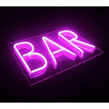 Pembe Bar Neon Tabela Gece Lambası Iç Mekan Oyun Odası Kokteyl Parti Noel