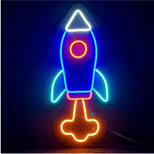 Uzay Mekiği Neon Tabela Neon LED Işıklı Tablo 50 x 30 cm