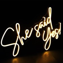 Evlilik Teklifi She Said Yes Neon Tabela / She Said Yes Neon Sign 60 x 30 cm