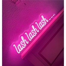 Kirpik Lash Lash Lash Neon Tabela Işıklı Tablo 50 x 20 cm