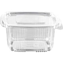 Kullan At Plastik Kilitli Şeffaf Düz Kapaklı Gıda Sakalam Kabı Sızdırmaz Kap - 375 cc - 100 Adet