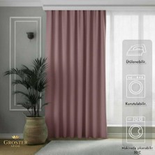 Groster Spor Pudra Blackout, Işık Güneş Geçirmez Karartma Perde Güneşlik, Fon Perde Pilesiz  [enxboy]