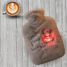 Marsilyan Mutlu Robot Hayvan Figürlü Gri Peluş Sıcak Su Torbası 1 Lt – Yumuşak Kılıf, Uzun Süre Sı