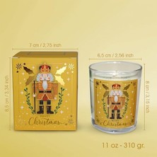 – Kurşun Asker (Nutcracker) Tasarımlı Mum, Sarı Renk Temalı, 135 G Doğal Biyo, 40 Saat Yanma Süresi, Cam Kavanoz, Şık Bristol Kutulu, Yılbaşı Koleksiyonu Hazır Hediye