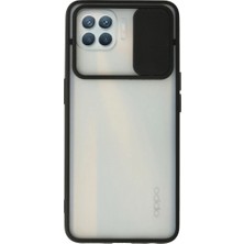 Reno 4 Lite Kılıf Palm Buzlu Kamera Sürgülü Silikon - Siyah