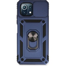 Mi 11 Lite Kılıf Pars Lens Yüzüklü Silikon - Lacivert