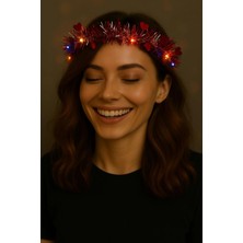 Ttt Nevamel Kalp Püsküllü 3 Modlu LED Işıklı Taç Kırmızı Renk