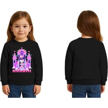 Sedirli Unisex Kuromi Baskılı Çocuk Swaetshirt 3 Iplik Şardonlu