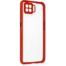 Reno 4 Lite Kılıf Miami Şeffaf Silikon - Kırmızı