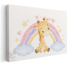 Artarilion Yatay Kanvas Tablo Salon Tablosu Sevimli Yavru Zurafa Kanvas Duvar Tablosu