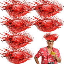 Ttt Nevamel Tropikal Parti Kırmızı Hasır Hawaii Şapkası