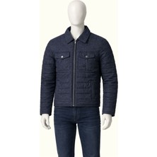 Imoop Design Erkek Kapitoneli Polo Yaka Çıtçıtlı Örme Mont