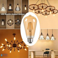 Yeo Aydınlatma E27 Duy Dekoratif Rustik Ampul ST64 4W Amber