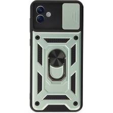 Galaxy A04 Kılıf Pars Lens Yüzüklü Silikon - Yeşil